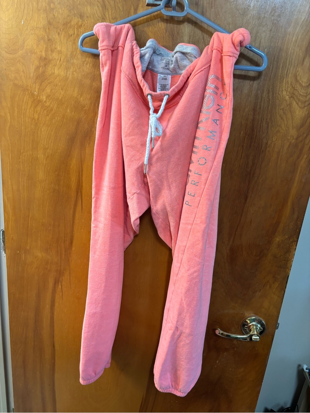 Calvin Klein Coral Pink Drawstring Joggers with Side Logo
